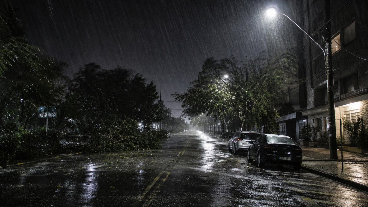 Inmet alerta para tempestade no Sul na madrugada desta segunda
