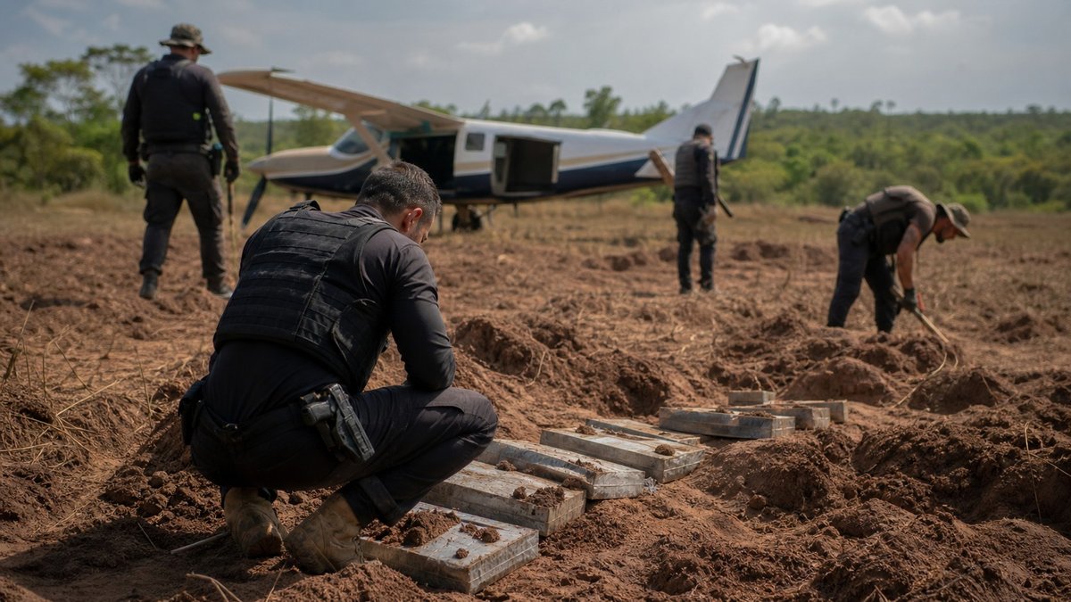 PF apreende 490 kg de cocaína e acha aeronave suspeita no Tocantins